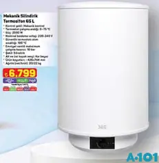 SEG MEKANİK SİLİNDİRİK TERMOSİFON 65 L